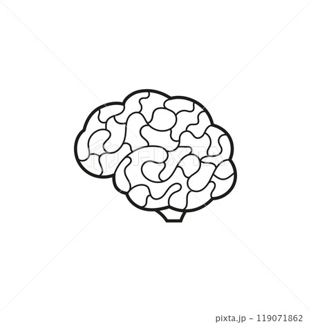 Outline human brain on white vector Outline human brain on white vector 119071862