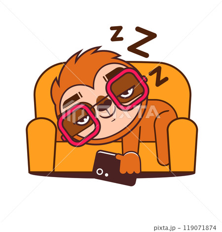 Cartoon character sloth for wallpaper design. 119071874
