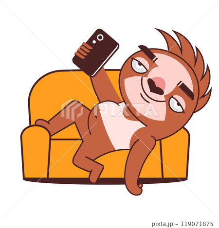 Cartoon character sloth for wallpaper design. Cartoon character sloth for wallpaper design. 119071875