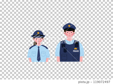 Illustration of male and female police officers 119072497