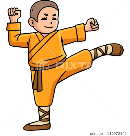 Buddhism Buddhist Shaolin Monk Kicking Clipart Buddhism Buddhist Shaolin Monk Kicking Clipart 119072542