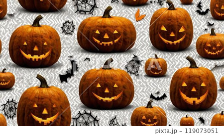 close up of pumpkins on table 119073051