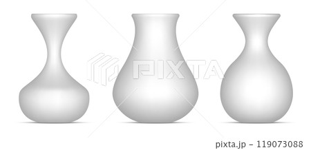 white vases set isolated on white. vector...のイラスト素材 [119073088] - PIXTA