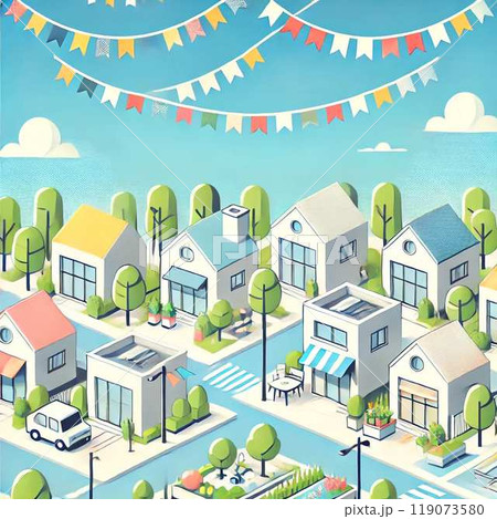 綺麗な住宅街の風景 119073580