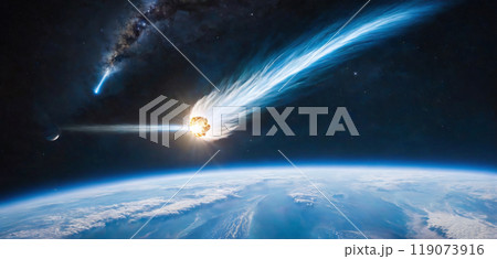 Comet passes close to the planet earth, hits it and thus brought water to this planet in the course of earth's history 119073916