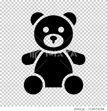 泰迪熊絨毛玩具剪影 泰迪熊絨毛玩具剪影 119074286