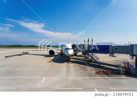 空港に駐機中の飛行機 119074551
