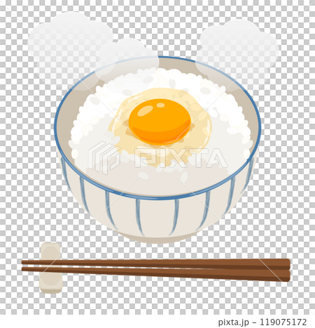 用筷子炒蛋飯的向量圖 119075172