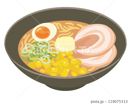 味噌ラーメンのイラスト 119075313