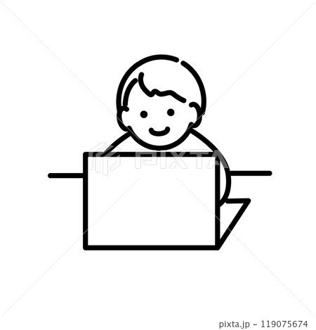 パソコンで学習する子どものイラスト 119075674