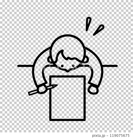 テストをがんばる子どものイラスト 119075675