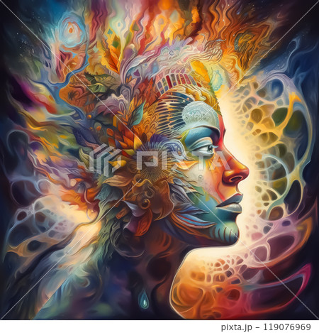 スピリチュアルイメージ 女性の横顔 119076969