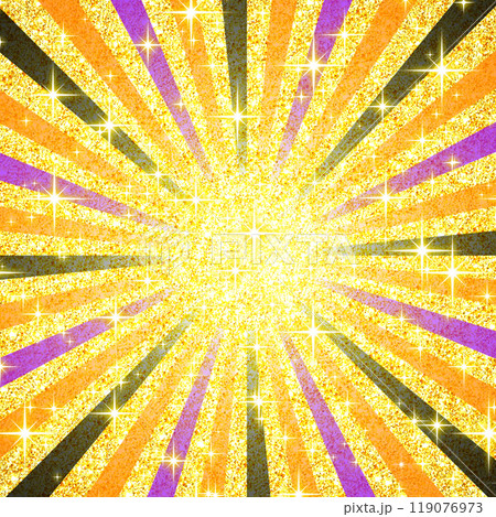 ハロウィン　キラキラ集中線　正方形 119076973