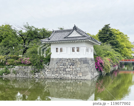 moat near Odawara Castle in Kanagawa Prefecture. moat with water 119077002