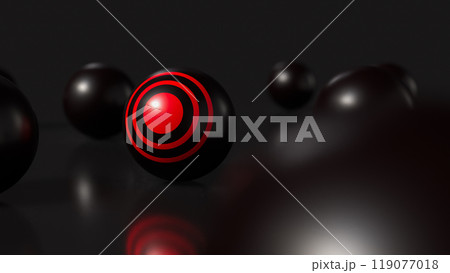 The red target on black ball for business concept 3d rendering. 119077018