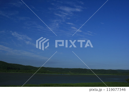 風連湖と青空 根室 風連湖と青空 根室 119077346