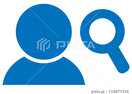人物検索のアイコン 青 119077354