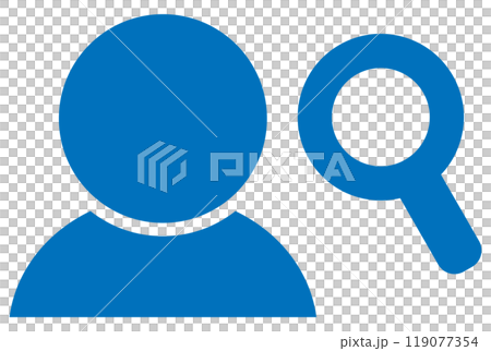 人物検索のアイコン 青 119077354