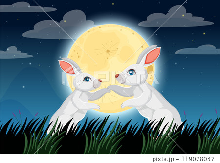 Rabbits Dancing Under the New Moon Rabbits Dancing Under the New Moon 119078037