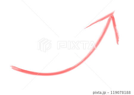 右肩上がりの赤い矢印の水彩イラスト素材 右肩上がりの赤い矢印の水彩イラスト素材 119078188