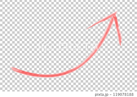 右肩上がりの赤い矢印の水彩イラスト素材 右肩上がりの赤い矢印の水彩イラスト素材 119078188
