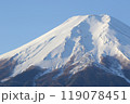 冠雪した富士山の頂上部 119078451