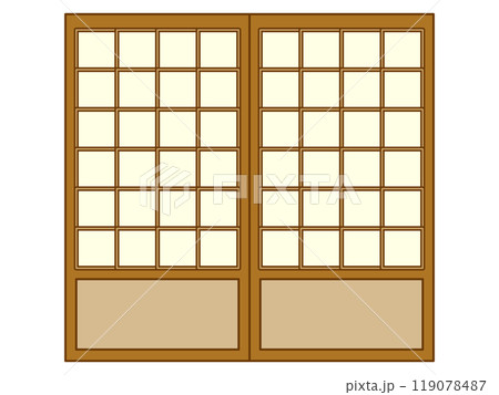 和風な障子戸のイラスト素材 和風な障子戸のイラスト素材 119078487