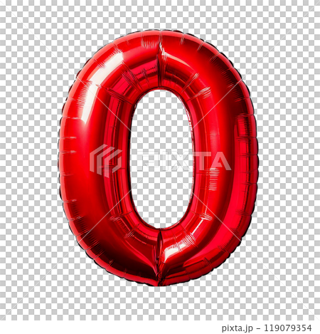 紅色氣球字母“0” 119079354