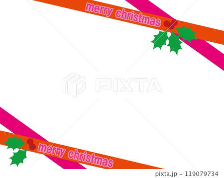 メリークリスマス　merry christmas　フレーム　ホワイトスペース 119079734