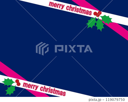 メリークリスマス　merry christmas　フレーム　柊 119079750