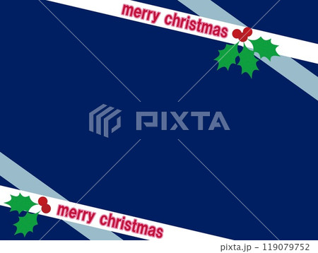 メリークリスマス　merry christmas　フレーム　柊 119079752