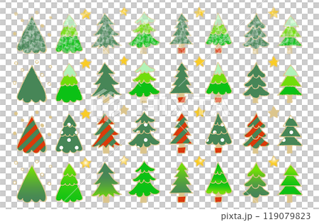 色彩繽紛的聖誕樹插圖集 119079823