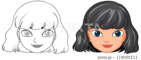 Vector Illustration of Woman's Face 119080311