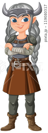 Confident Female Viking Warrior 119080317
