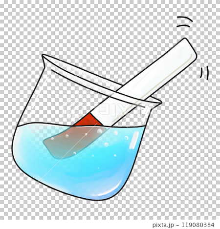 pH testing experiment illustration, scientific lab activity, lab cartoon illustration 119080384