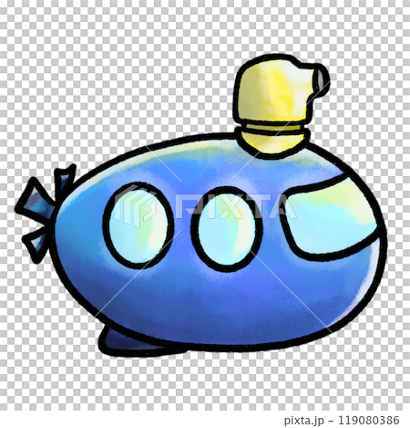 Cartoon blue submarine isolated illustration, doodle drawing and coloring Cartoon blue submarine isolated illustration, doodle drawing and coloring 119080386