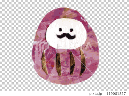 絵の具でペイントした紙で作っただるま 119081827