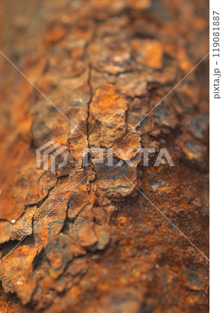 鉄管についた錆のアップ 鉄管についた錆のアップ 119081887