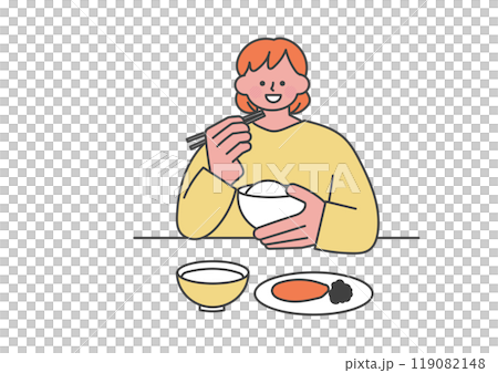 A woman having a meal 119082148