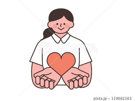ハートを持っている看護師 119082163