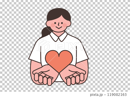 ハートを持っている看護師 119082163