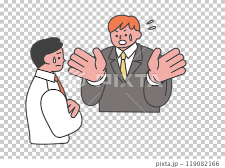 言い訳をしている男性会社員 119082166