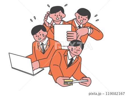 とても忙しそうな男性のイラスト とても忙しそうな男性のイラスト 119082167