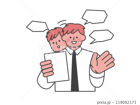 プレゼンテーションの練習をしている男性 プレゼンテーションの練習をしている男性 119082171