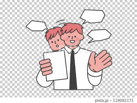 プレゼンテーションの練習をしている男性 プレゼンテーションの練習をしている男性 119082171