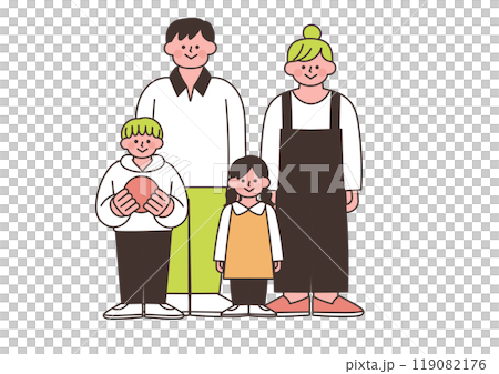 四人家族のイラスト 119082176