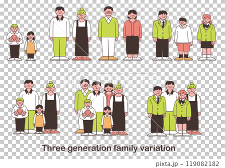 三代家庭的插圖集 119082182