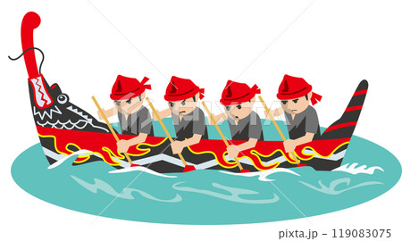 沖縄の行事ハーリーのイメージイラスト 沖縄の行事ハーリーのイメージイラスト 119083075