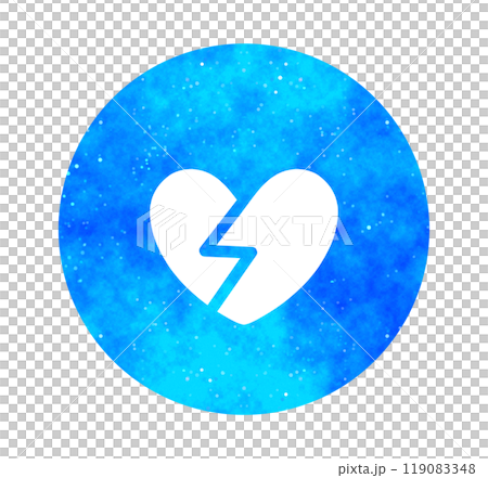 Blue starry sky | Cracked heart symbol 119083348