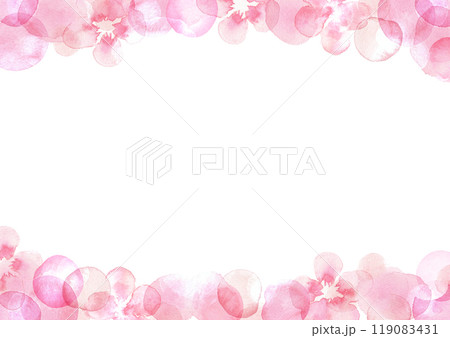淡いピンク色の水彩テクスチャのフレーム 119083431